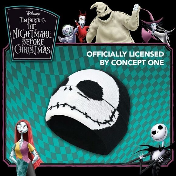 Concept One Disney Nightmare Before Christmas Jack Skellington Knit Beanie NWT - Picture 3 of 7